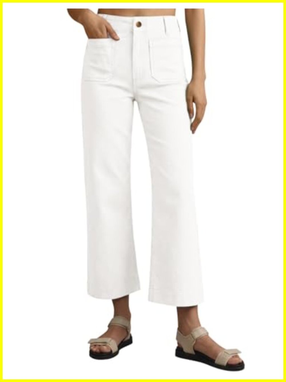 High Waisted Cropped Striped Jeans Casual Stretch Straight Leg Denim Pants with